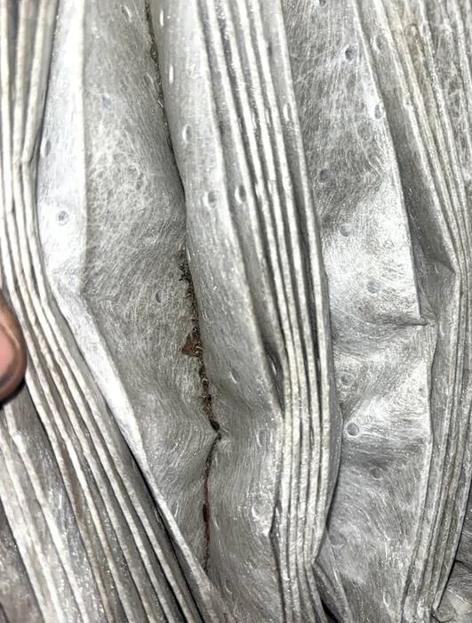 Dirty cabin air filter found during an A/C airflow inspection at Auto Tech Services